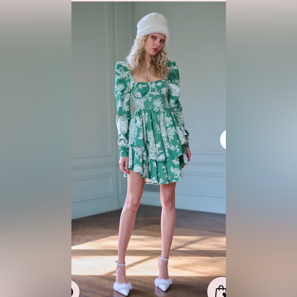 **SOLD** Selkie Green Cedar Toile BOLEYN Dress NWT